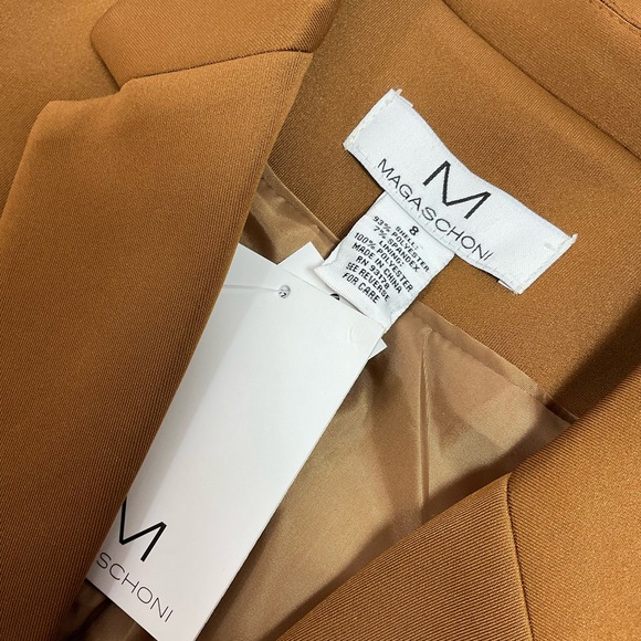 NWT Magaschoni Open Front Brown Blazer - Picture 5 of 7